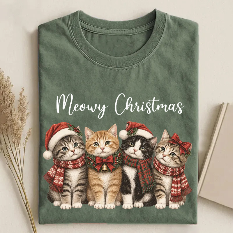 Meowy Christmas T-shirt