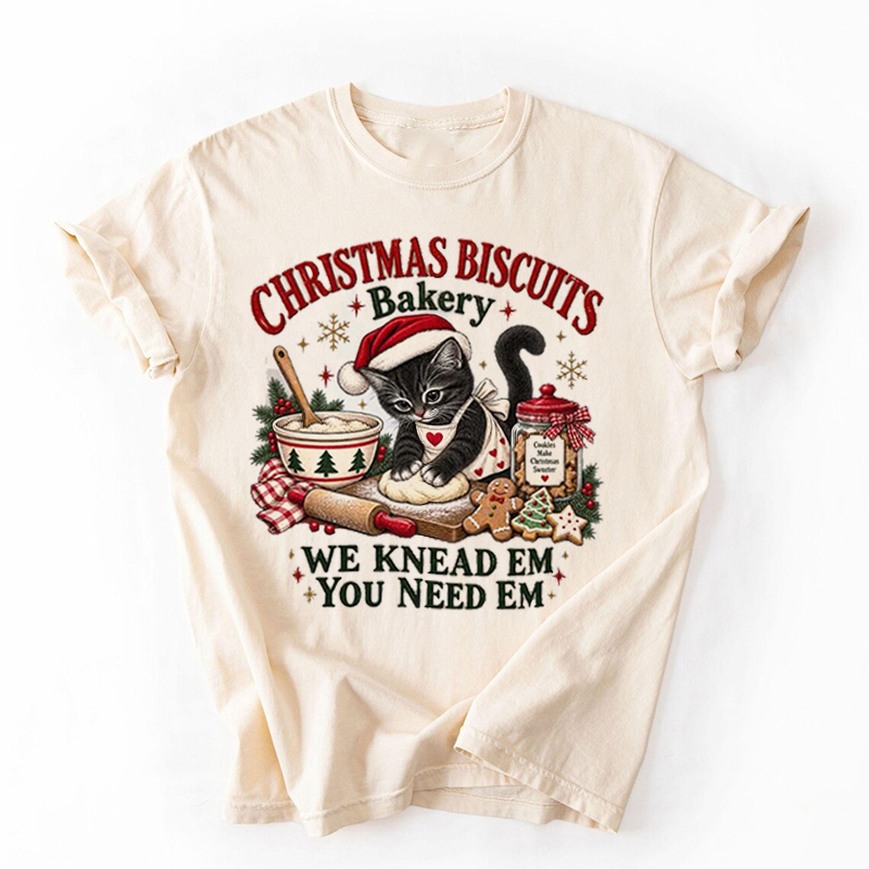 Christmas Biscuits Bakery Cat T-shirt