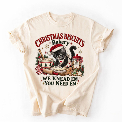 Christmas Biscuits Bakery Cat T-shirt