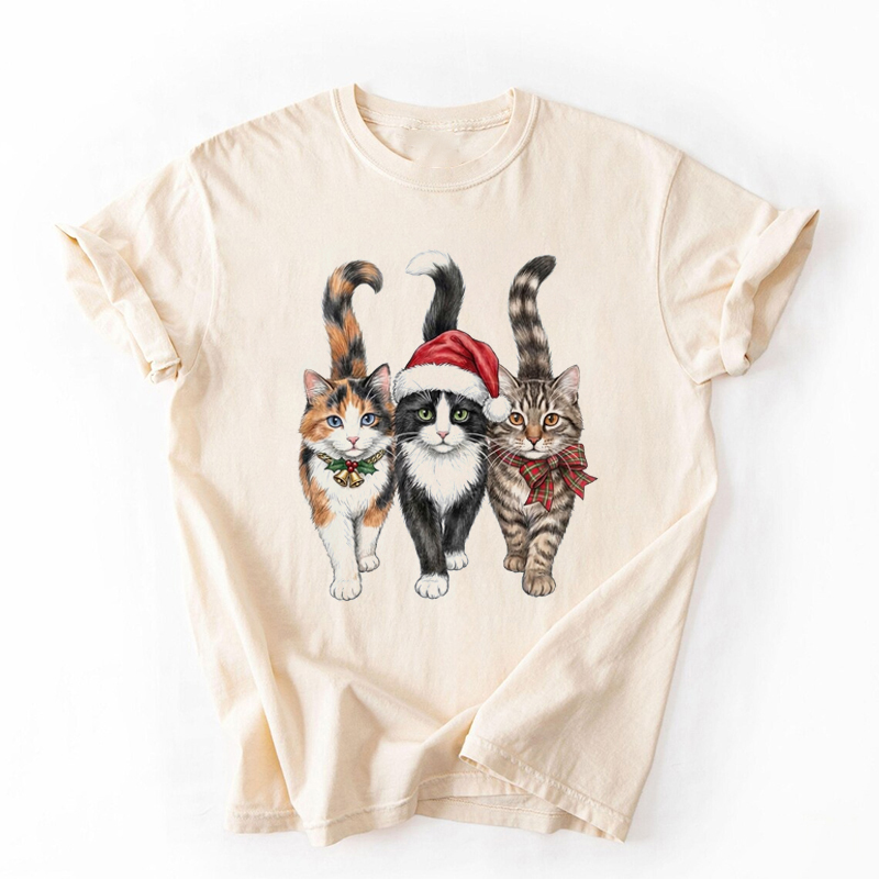 Vintage Christmas Cat T-shirt