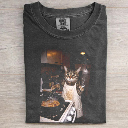 Retro Cooking Cat Meme T-Shirt