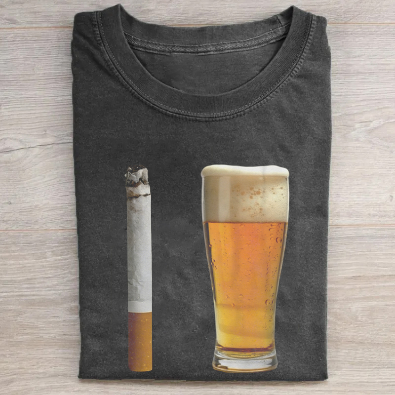 Beer and Cigarette Funny T-shirt