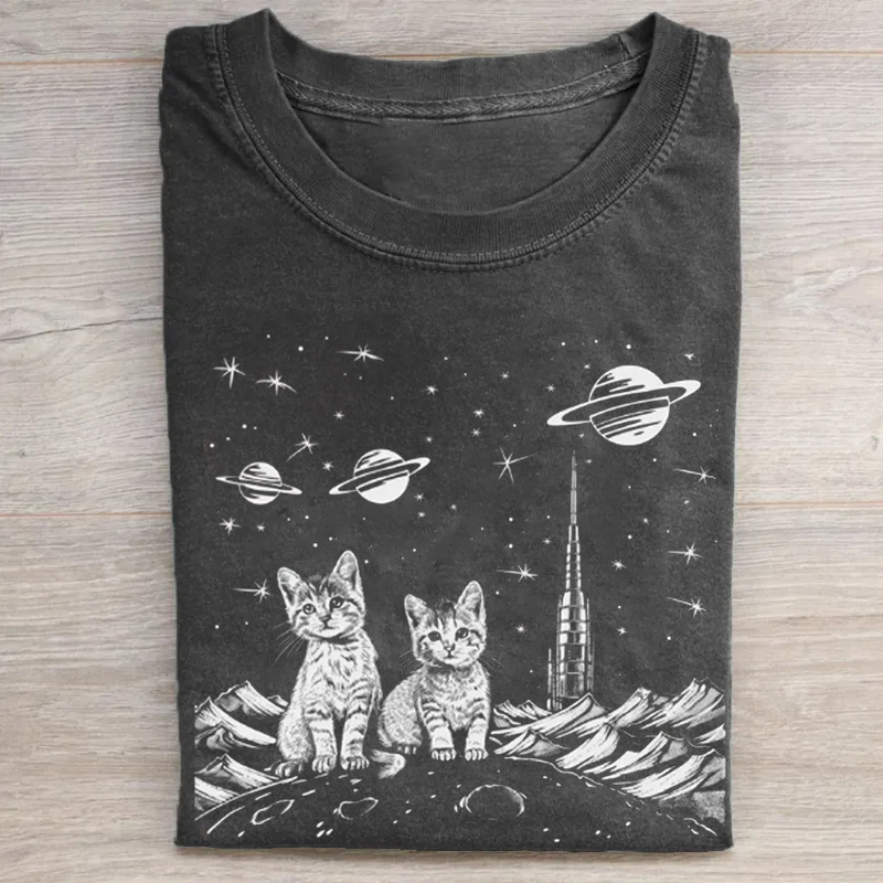 Funny Space Cat T-shirt