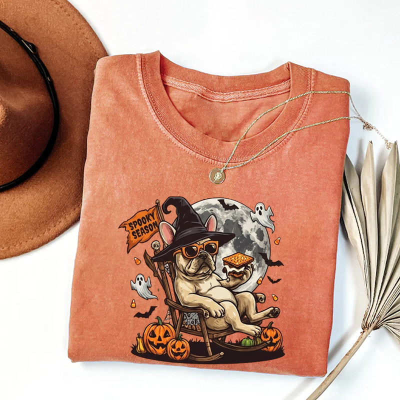 Cream French Bulldog Halloween T-Shirt