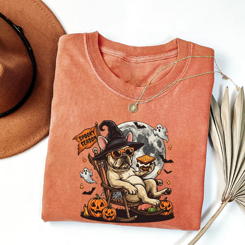 Cream French Bulldog Halloween T-Shirt