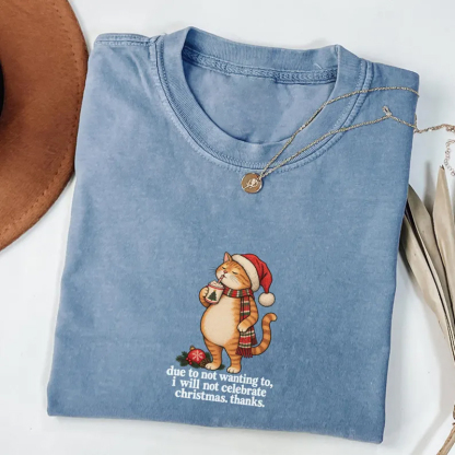 Funny Christmas Cat T-shirt