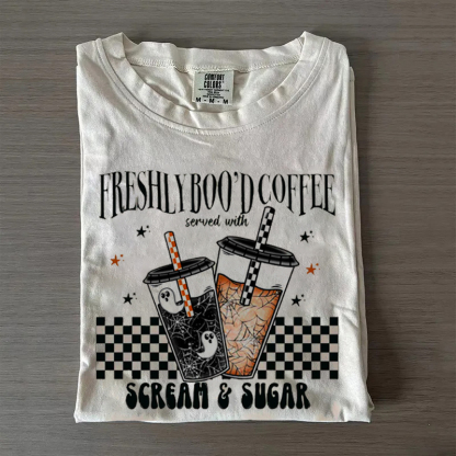 Halloween Retro Ghost Coffee T-shirt