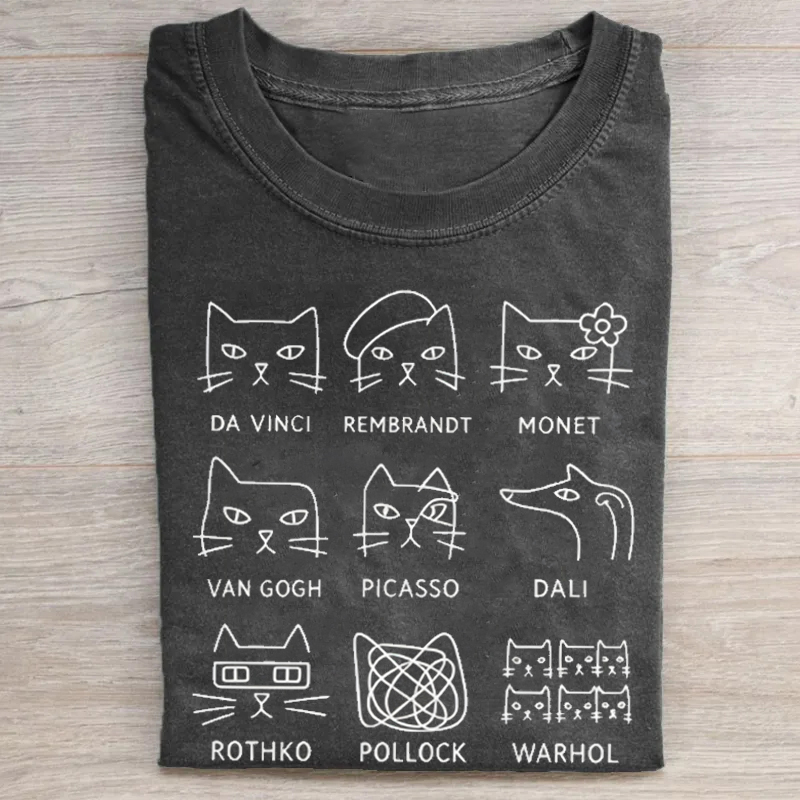 Funny Cat Art T-shirt