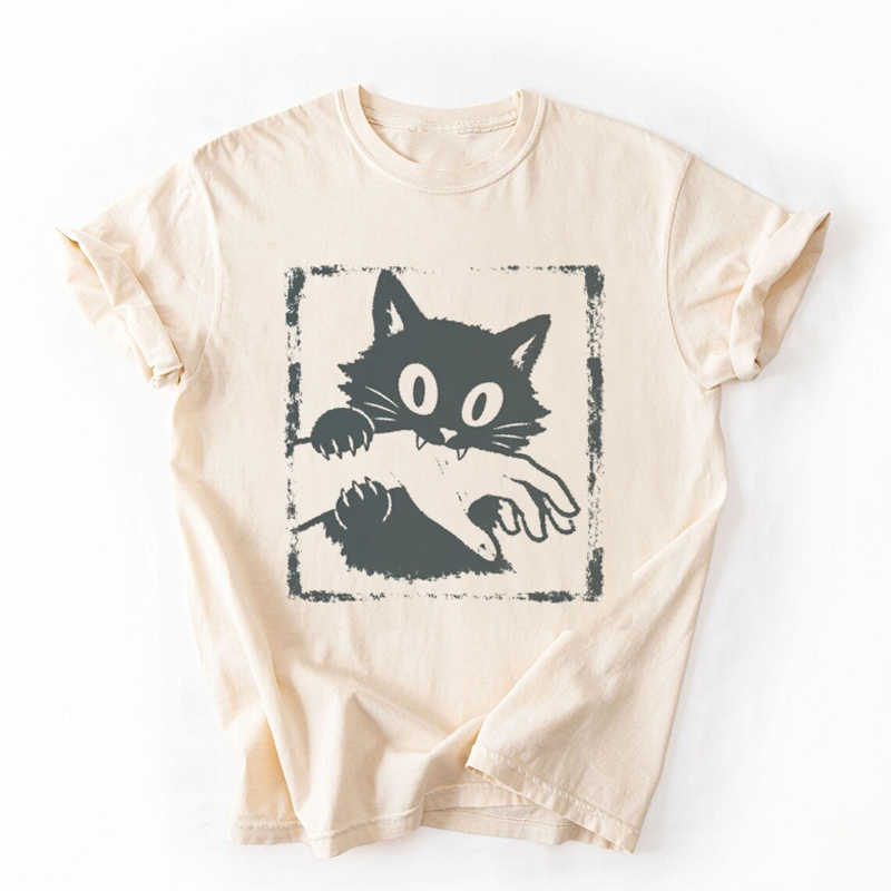 Funny Cat Biting Hand T-shirt