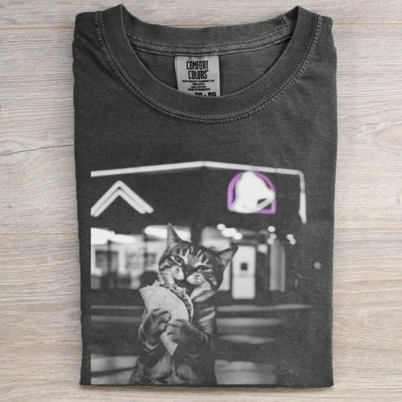 Funny Cat Eating Taco T-shirt