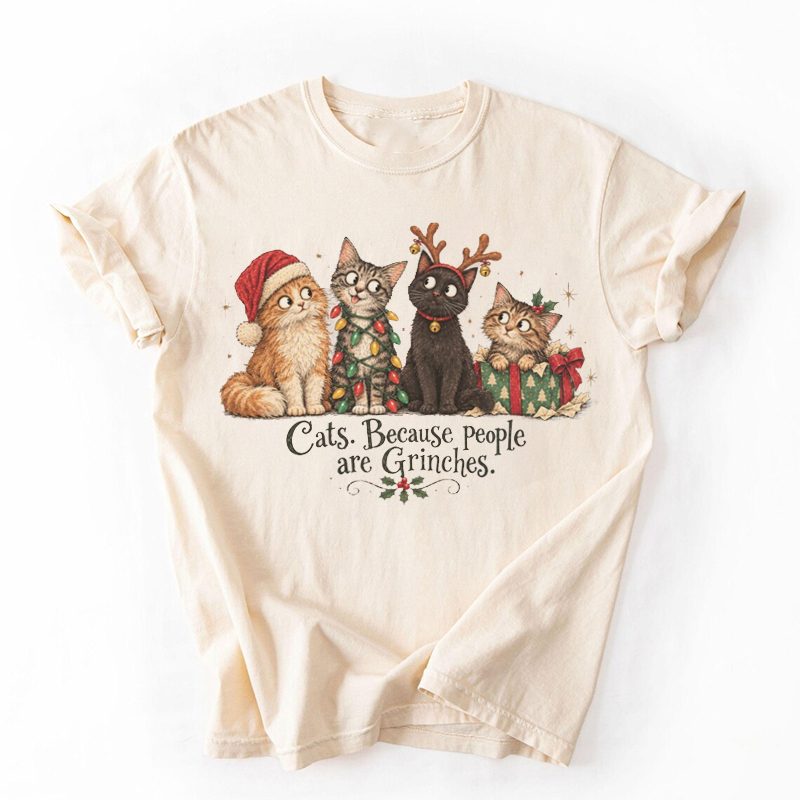 Funny Cat Christmas T-shirt