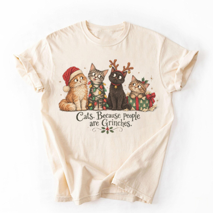 Funny Cat Christmas T-shirt