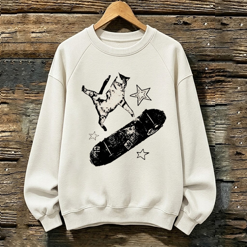 skateboard cat Sweatshirt