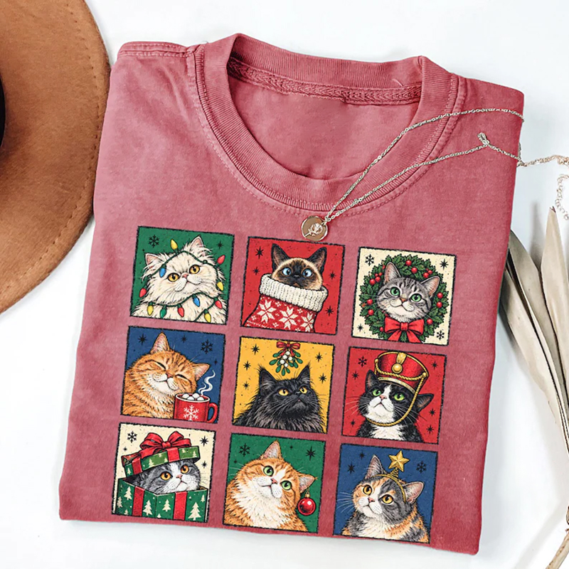 Christmas Holiday Cat T-shirt