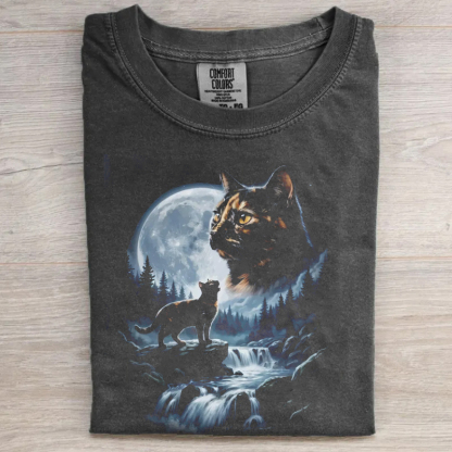 Tortoiseshell Cat Howling to the Moon T-shirt