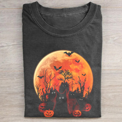 Halloween Black Cat Pumpkin T-Shirt