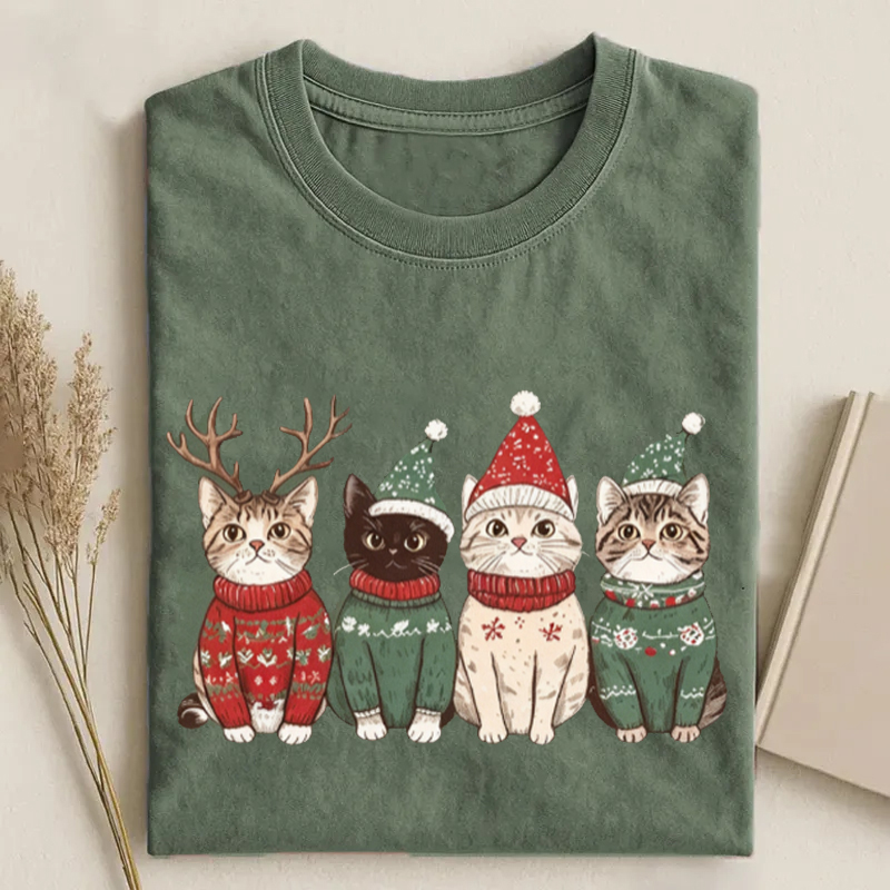 Cute Cat Christmas T-shirt