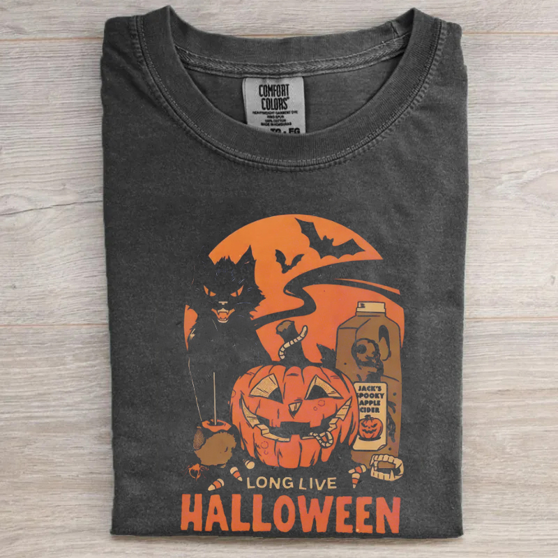 Spooky Halloween Black Cat T-shirt