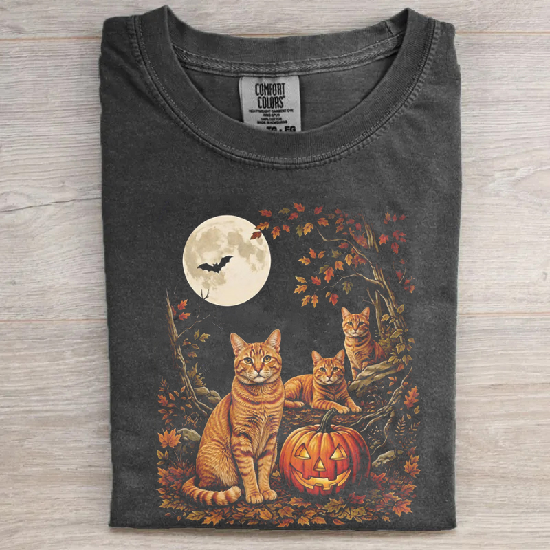 Orange Tabby Cat Halloween T-shirt
