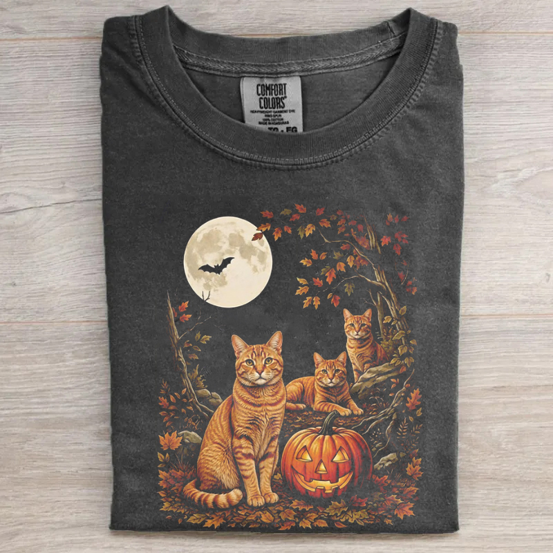 Orange Tabby Cat Halloween T-shirt