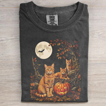 Orange Tabby Cat Halloween T-shirt