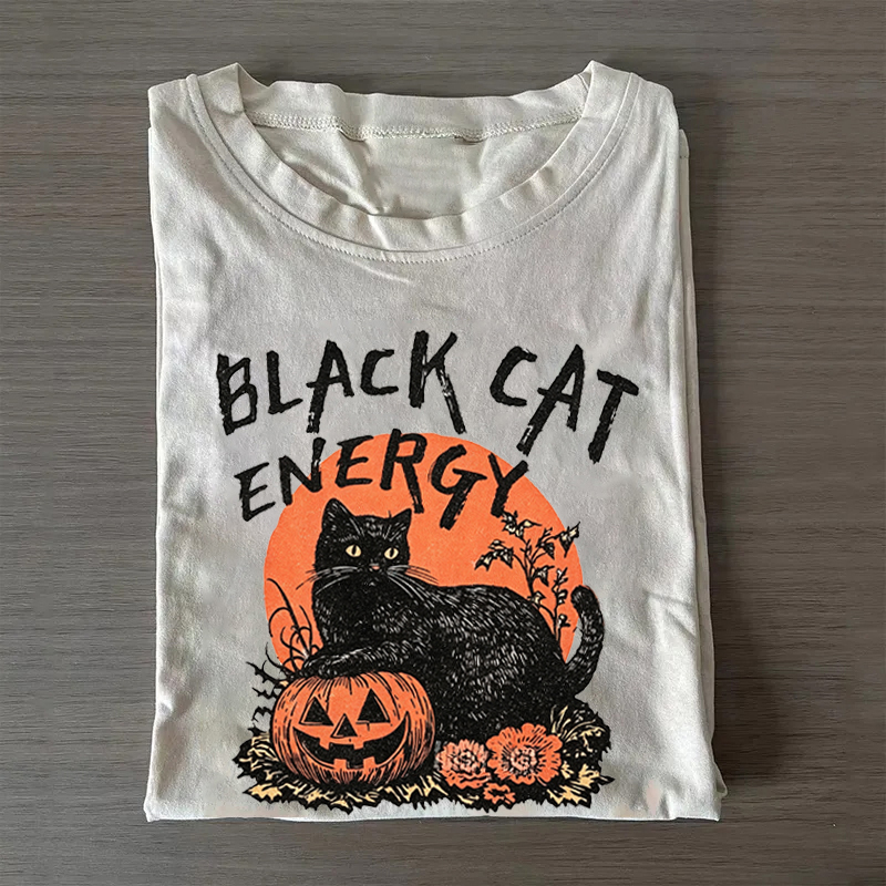 Funny Halloween Black Cat T-shirt