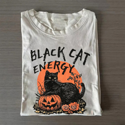 Funny Halloween Black Cat T-shirt