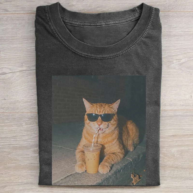 Iced Coffee Tabby Cat Mom Shirt