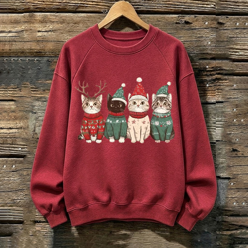 Cute Cat Christmas Sweatshirt