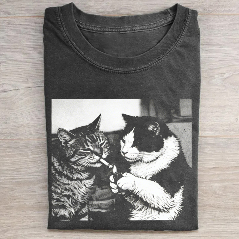 Retro Funny Cat T-shirt