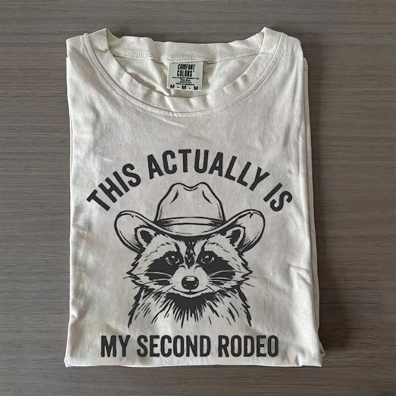 Funny Raccoon Cowgirl Second Rodeo T-shirt
