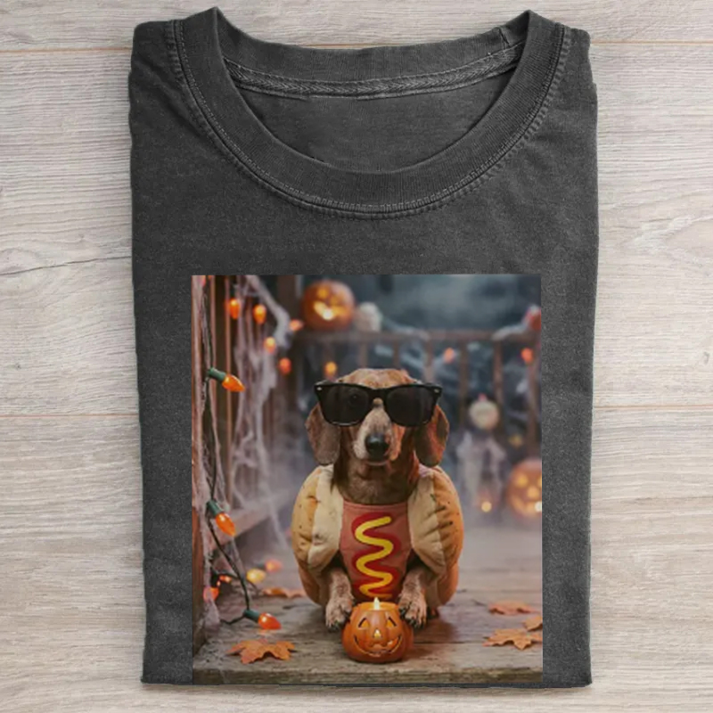Funny Dachshund Halloween Hot Dog T-shirt