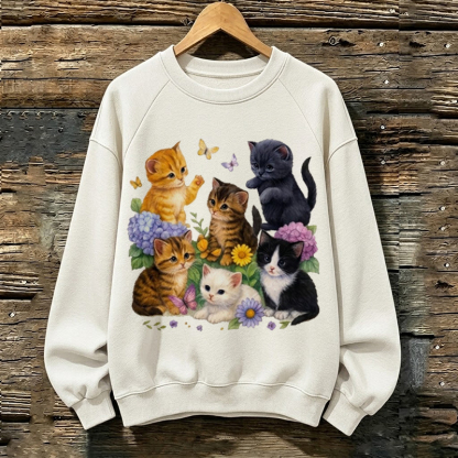 90s Vintage Cute Cats Sweatshirt