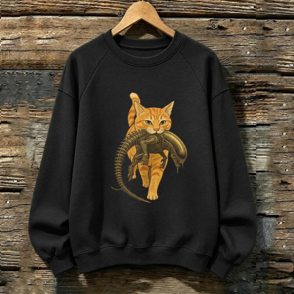 Cat Carrying Alien Sweatshirt