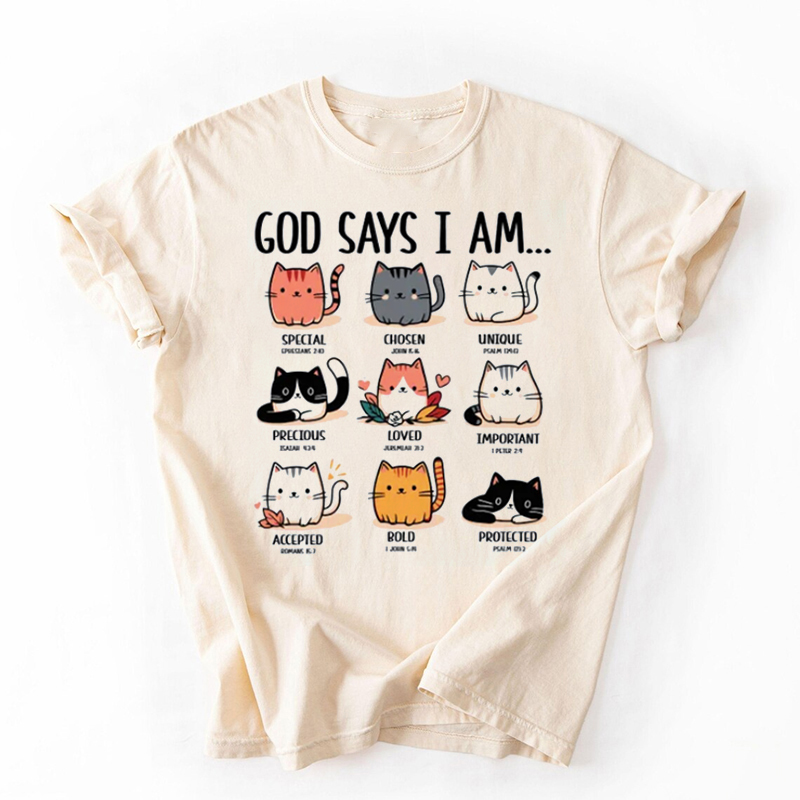 God Says I Am Cat  T-shirt
