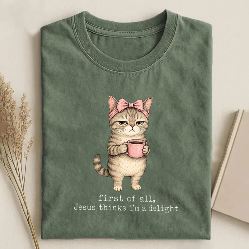 Jesus Thinks I Am A Delight Cat T-shirt