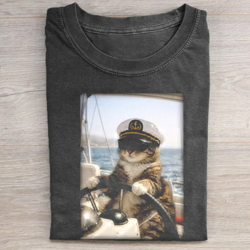 Funny Cats Sailing T-shirt