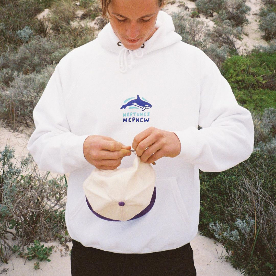 Vintage Killer Whale Print Hoodie