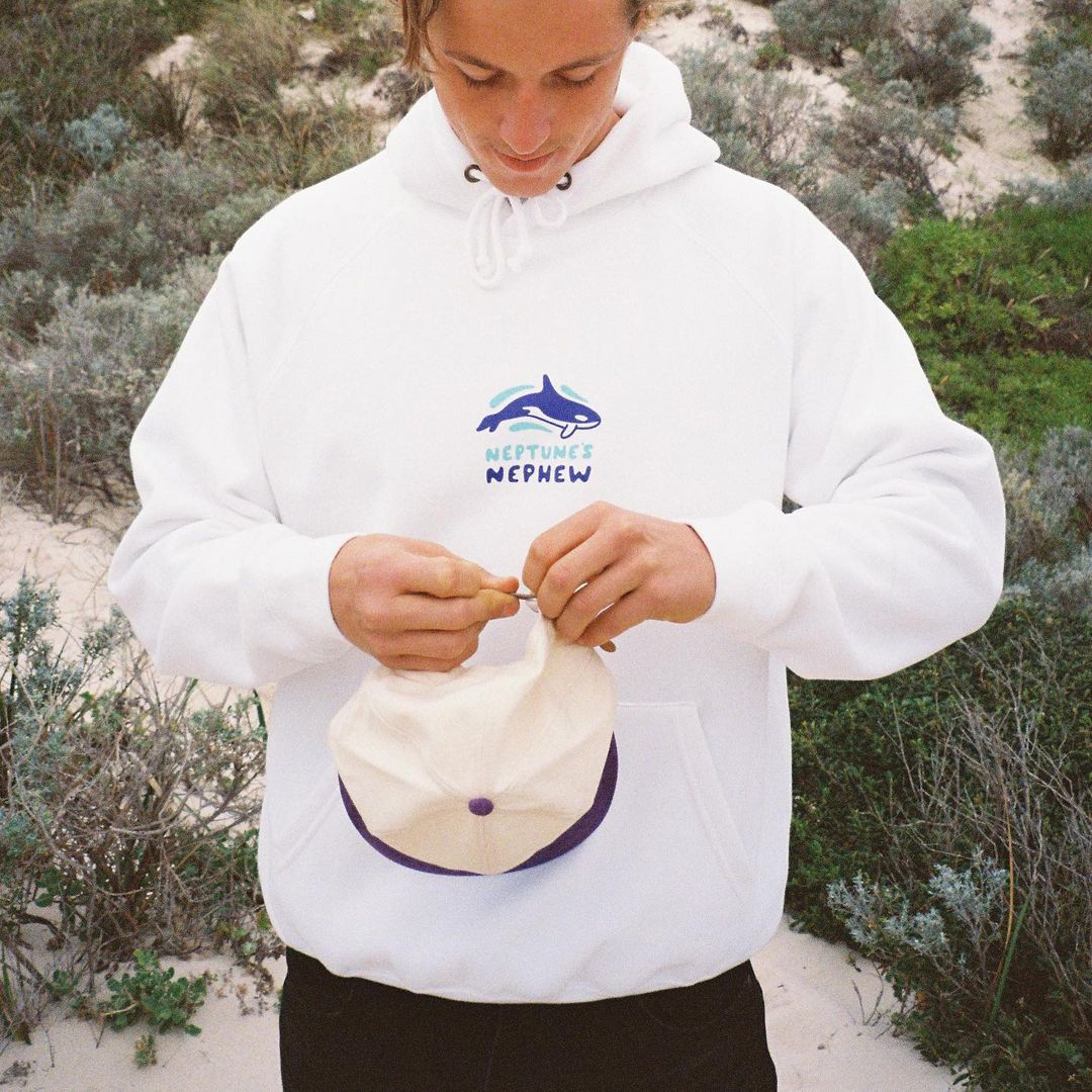 Vintage Killer Whale Print Hoodie