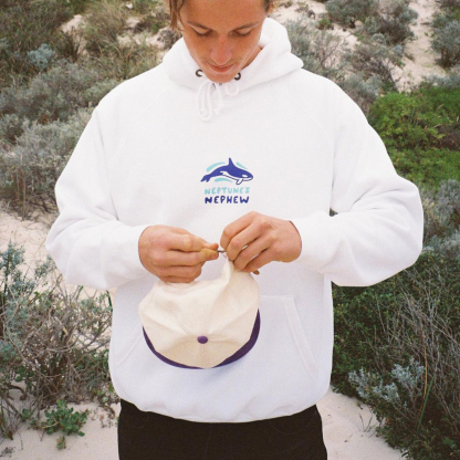 Vintage Killer Whale Print Hoodie