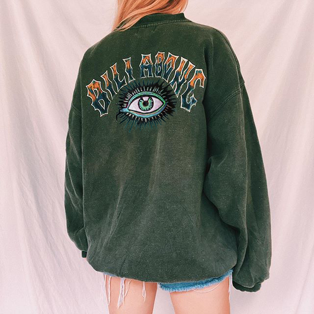 Vintage Billabong Eye Print Loose Sweatshirt