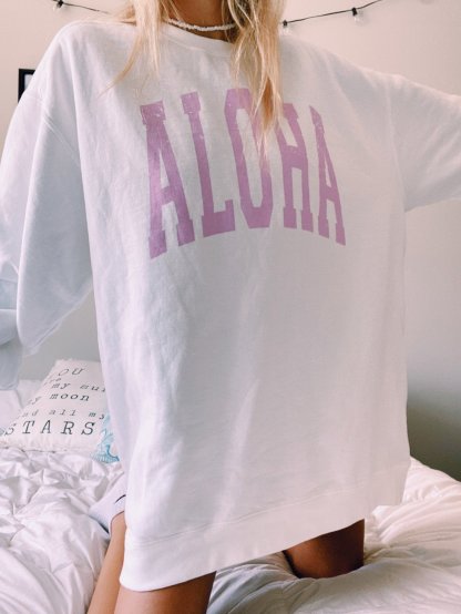 White 'ALOHA' Sweatshirt