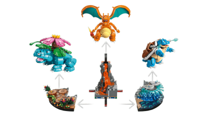 Venusaur, Charizard and Blastoise