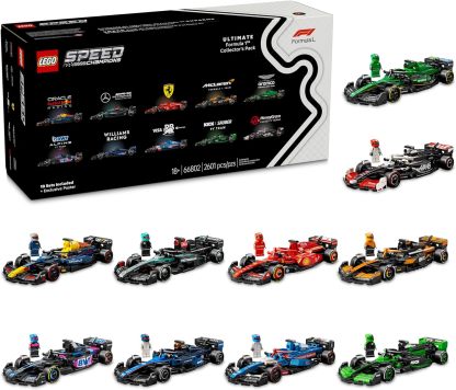 Speed ​​Champions Super Collector's Pack: Formula 1 - Contains 10 Sets in 1 - Includes Exclusive Poster - F1 Model Kit - Gift for Adults and Racing Fans - 66802