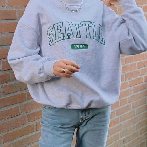 Casual Seattle Print Sweatshirt