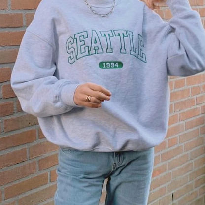 Casual Seattle Print Sweatshirt