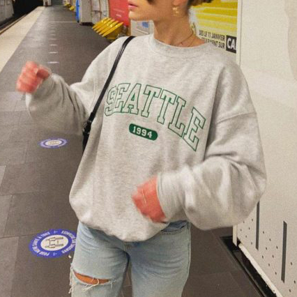 Casual Seattle Print Sweatshirt