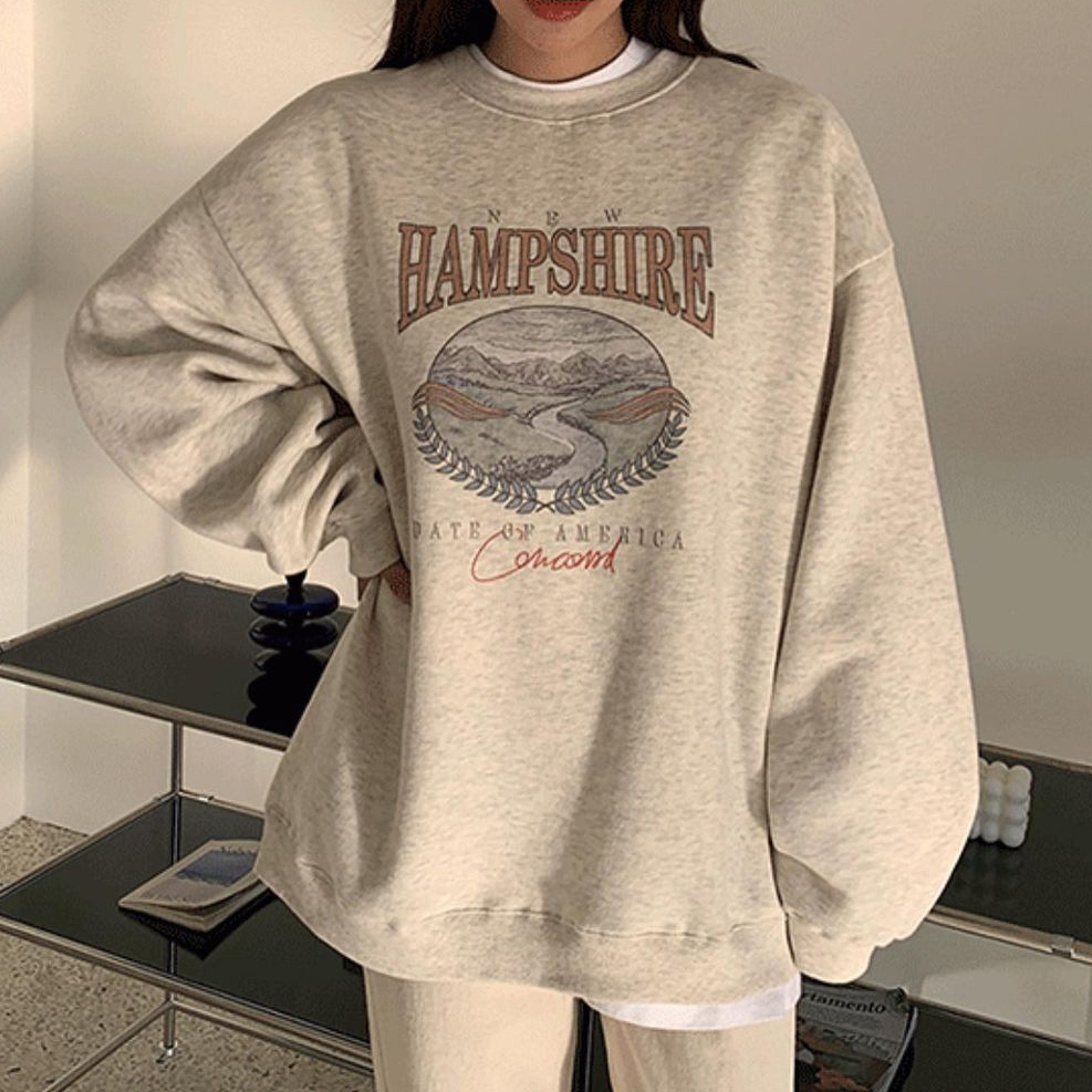 Casual 'HAMPSHIRE' Print Sweatshirt