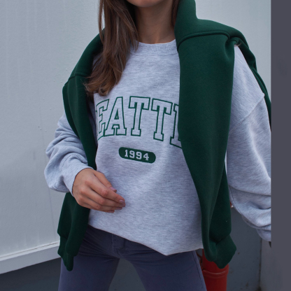 Casual Seattle Print Sweatshirt