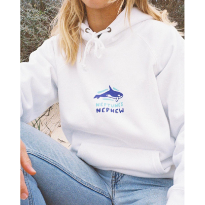 Vintage Killer Whale Print Hoodie